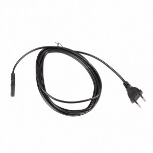 Netzkabel 3 m Eurostecker 300SW C7 auf 2-pin Euro Doppelbuchse schwarz