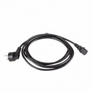 Netzkabel 3 m Schuko Schutzkontaktstecker (gewinkelt) 300SW C13 schwar