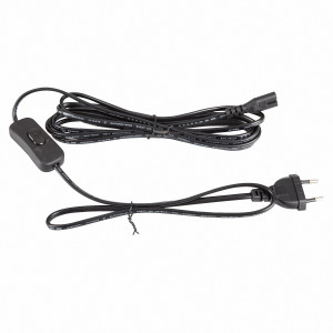 Netzkabel 3 m Eurostecker + Schalter 300SW C7 auf 2-pin Euro Doppelbuc