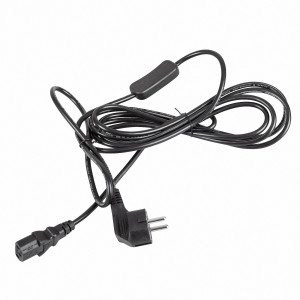 Netzkabel 3 m Schuko Schutzkontaktstecker (gewinkelt) + Schalter 300SW