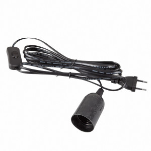 E27 Lampenfassung mit Schalter Netzkabel 3,5m 350SW schwarz