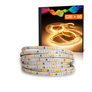 LED Strips SCHMALE Pro 5mm breit Warmweiß (2700K) 18W 3 Meter 24V IP2