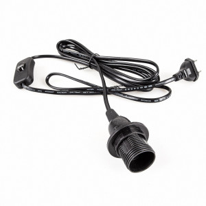 E14 Lampenfassung mit Schalter Netzkabel 5m 500SW schwarz