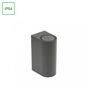 TORRE GU10 X2 Wandleuchte grau 230V IP54 grau 152x66x95mm
