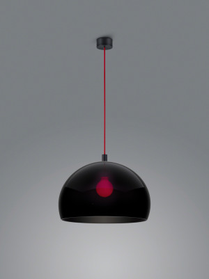 Helestra DORO Pendelleuchte mattschwarz -  rot / Acryl schwarz 16/2340