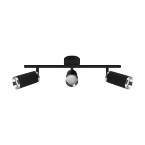 Deckenleuchte FRIDA GU10 3-flammig Schwarz/Chrom Aluminium
