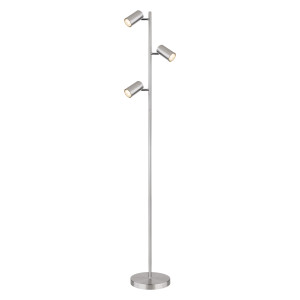 Stehleuchte Luvio 3-flammig GU10 Satin Nickel Aluminium 155CM – Mode