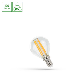 LED BALL P45 E14 230V 5,5W COG WW CLEAR