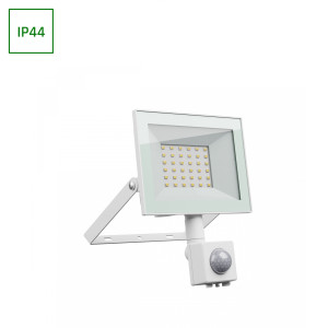 LED Fluter 30W Kaltweiß NOCTIS LUX 4 Weiß mit PIR Sensor IP44 230V