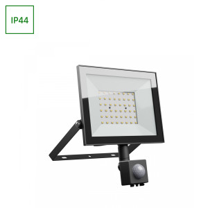 LED Fluter 50W Kaltweiß NOCTIS LUX 4 Schwarz mit PIR Sensor IP44 230V