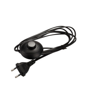 Netzkabel 3 m Eurostecker + FußSchalter S60 300 SW C7 schwarz offenes