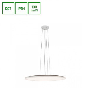 NYMPHEA FLAT DUO LED Deckenleuchte 48W CCT 4800lm IP54 Ø500x26mm Weis