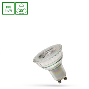 LED GU10 230V 7,5W SMD 30DEG NW GLASS w/ LENS PREMIUM