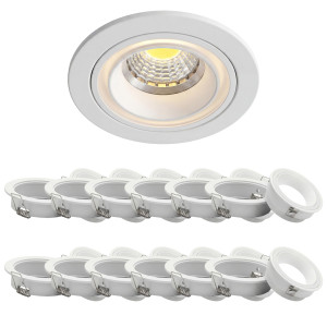 10x Einbaurahmen Mattes Weiß Ø92 mm für GU10 Leuchtmittel, rund, Al