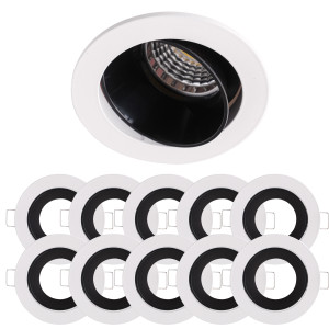 10x Einbaurahmen Mattes Weiß Ø68 mm für GU10 Leuchtmittel, schwenkb