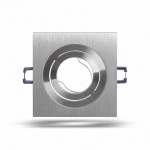 Deckeneinbaurahmen eckig schwenkbar Alu gebürstet 6711 Ø 80mm