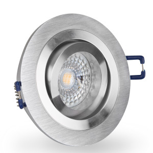LED Einbaustrahler 230 6W dimmbar 6611 Ø80 IP20 Poliertes Silberalumi