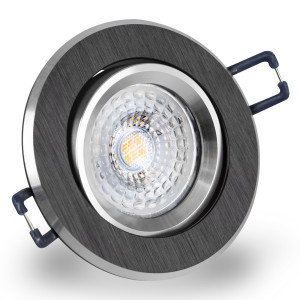 LED Einbaustrahler 230 6W dimmbar 16302-9 Ø68 IP20 Silber + schwarz g