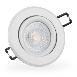 LED Einbaustrahler 230 6W dimmbar 16302-3 Ø68 IP20 Weißes Aluminium