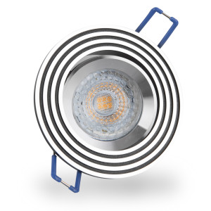 LED Einbaustrahler 230 6W dimmbar 6342 Ø73 IP20 Silber + Schwarzes Al