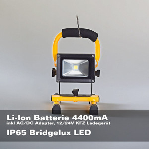 LED Akku Strahler 10W Weißlicht Fluter Arbeitsleuchte Baustrahler