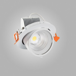 30W LED Einbaustrahler TRUNK 3000K Warmweiß schwenkbar Ø 148mm