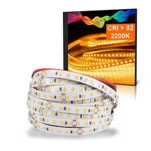 LED Strip 2835 Warmweiß plus (2200K) CRI 92 72W 5 Meter 24V IP20
