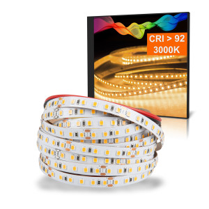 LED Strip 2835 Warmweiß (3000K) CRI 92 72W 5 Meter 24V IP20