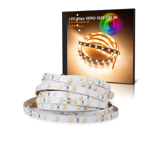 LED Strip VERO Warmweiß (3000K) CRI 96 24W 5 Meter 24V IP20