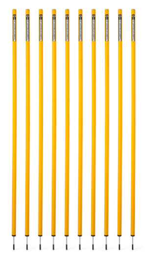 Slalomstangen 170 cm (Ø 32 mm, gelb) - 10er Set