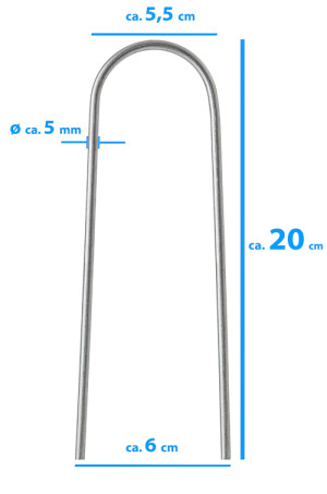 U-peg (metal) 20 cm - soccer goal ground anchors