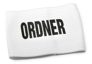 Security armband (white) - with print "ORDNER"