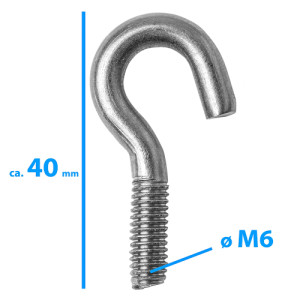 Crochet "M6" pour filets de buts - Couleur : Argent
