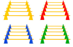 Kegelhürden (5er Set), 4 Farben - Höhe: 23 cm