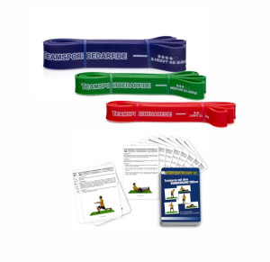 Set of 3 long resistance bands 208 cm - 3 colors