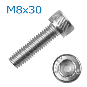 Zylinderschraube (A2) mit Innensechskant - M8 x 30 mm