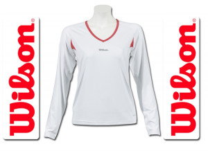 Wilson Damen Performance Longsleeve weiß/rot