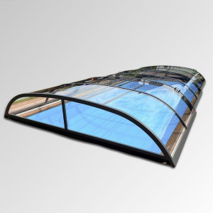 conZero SuperFunctional Poolüberdachung -  Polycarbonatverglasung volltransparent - für conZero Rechteck -und Ovalbecken - modernes flaches Design