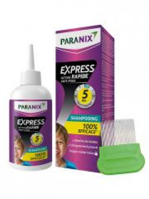 Paranix Express Action Rapide 5 minutes Shampoing Anti-Poux 200 ml - Flacon Applicateur + Peigne 200 ml