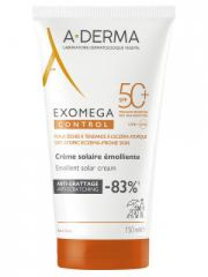 A-DERMA Exomega Control Crème Solaire Émolliente SPF50+ 150 ml - Tube 150 ml