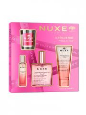 Nuxe Coffret Noël La Fête en Rose - Coffret 3 produits + 1 bougie