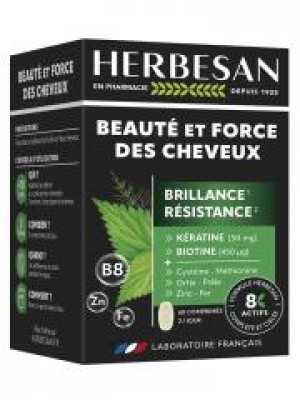 Herbesan Beauté & Force des Cheveux Brillance Résistance 60 Comprimés - Boîte 60 comprimés