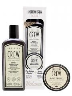 American Crew Shampoing Boost Nettoyant Précoiffant 250 ml + Boost Powder Tenue Légère Effet Mat 10 g - Coffret 2 produits