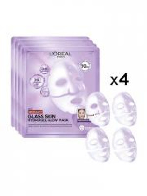 L'Oréal Paris Revitalift Filler Masque Hydrogel Éclat Effet Glass Skin 4 Masques - Boîte 4 masques