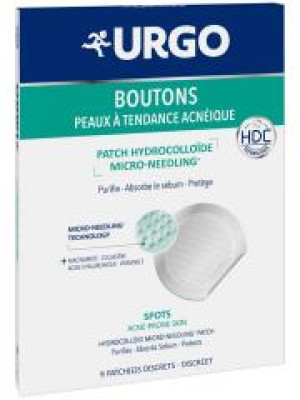 Urgo Boutons Patch Hydrocolloïde Micro-Needling 9 Patchs - Boîte 9 patchs discrets