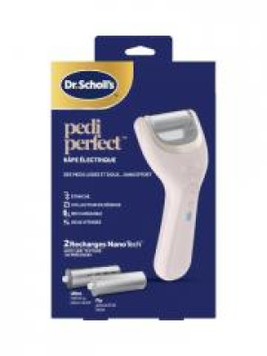 Scholl Pedi Perfect Râpe Électrique + 2 Rouleaux Recharges Nano Tech - Boîte 1 râpe électrique + 2 rouleaux recharges