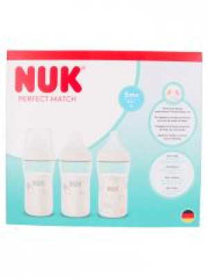 NUK Perfect Match Coffret 3 Biberons 260 ml 3 Mois et + - Coffret 3 biberons de 260 ml