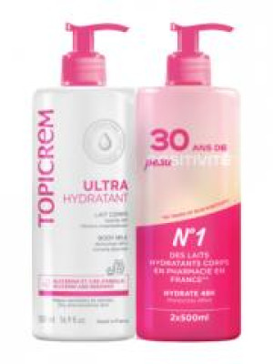 Topicrem Ultra-Hydratant Lait Corps Lot de 2 x 500 ml - Lot 2 produits