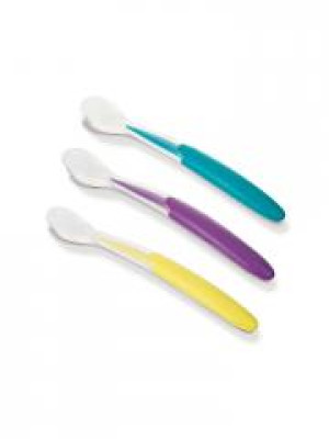 NUK Easy Learning 3 Cuillères Douces Silicone 4 Mois et + - Blister 3 Cuillères