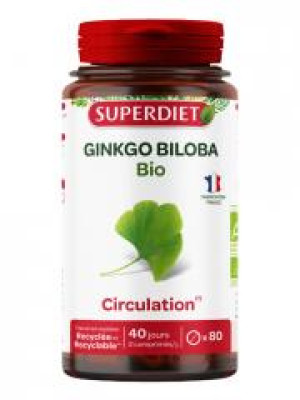 Superdiet Ginkgo Biloba Bio 80 Comprimés - Pot 80 comprimés